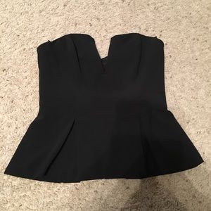 Guess peplum top, black, size medium
